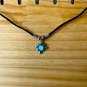 Sarah Coventry Black and Turquoise Necklace